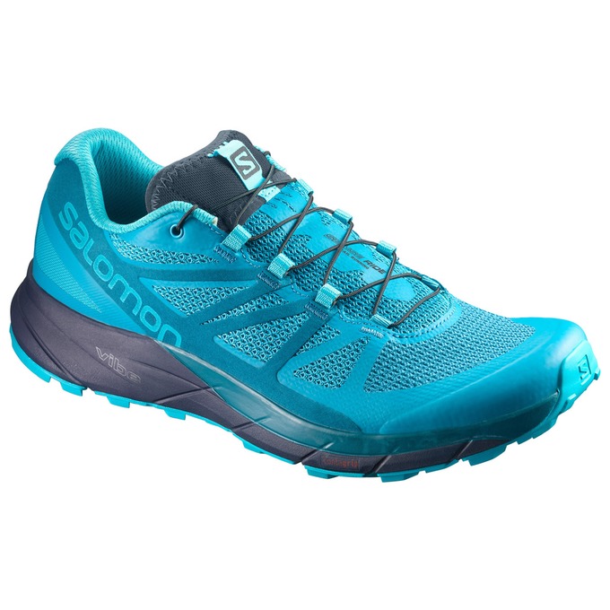 Salomon Singapore Womens Trail Running Shoes - SENSE RIDE W Blue | 25861-VIJH